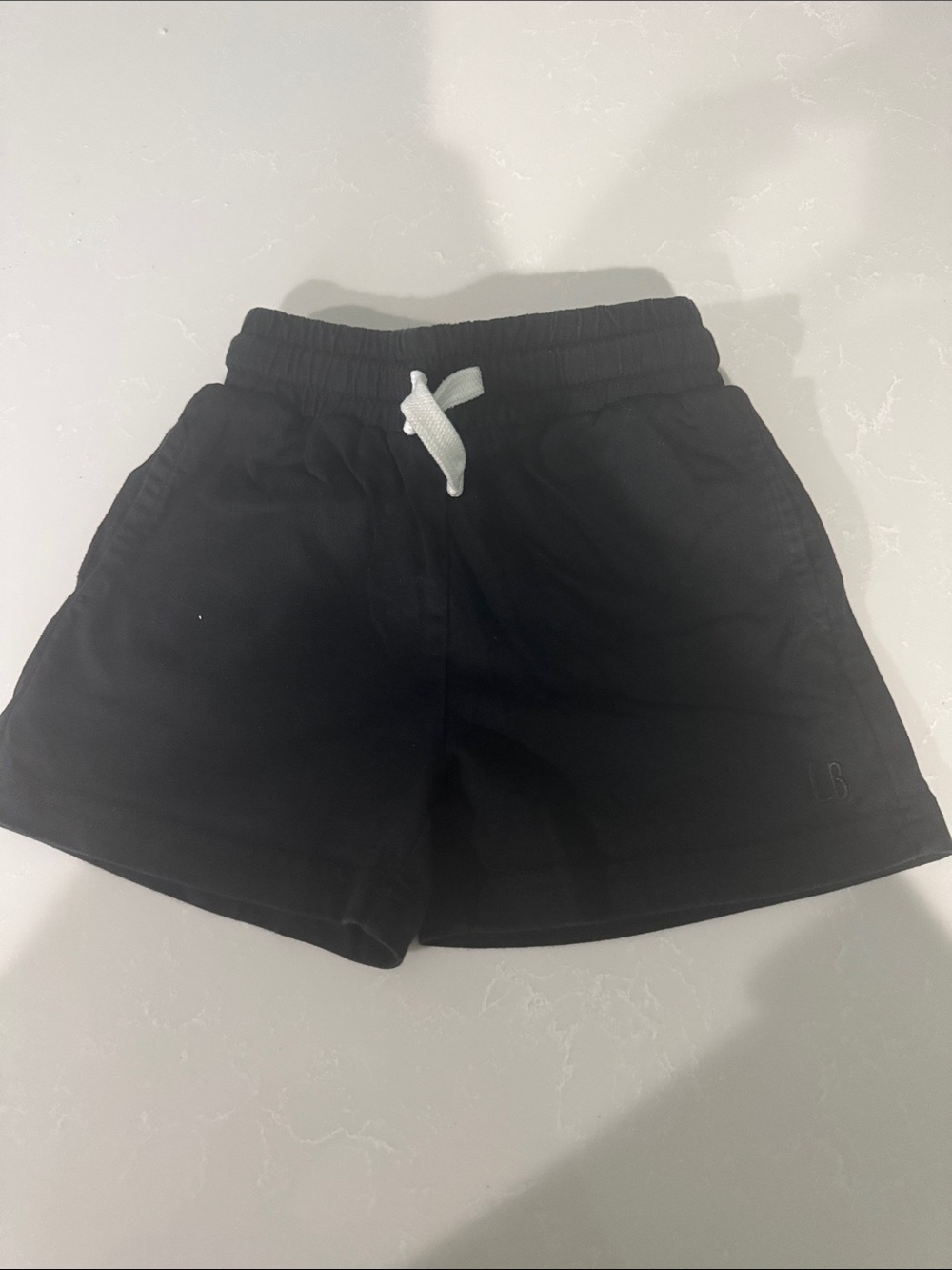 Little Bipsy Black Shorts with White Drawstring
